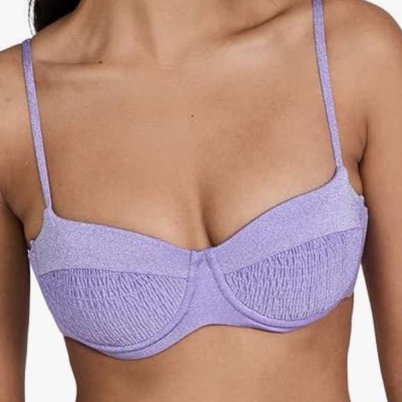 L* Space Marley Amethyst Purple Silver Underwired Swim Bikini Top Size L - Picture 1 of 7